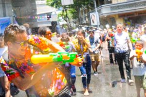 SONGKRAN FESTIVAL 2018!! Thai Street Food Tour and WATER FIGHT PARTY in Bangkok, Thailand!