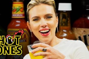 Scarlett Johansson Tries To Not Spoil Avengers While Eating Spicy Wings | Hot Ones