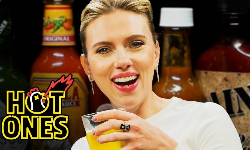 Scarlett Johansson Tries To Not Spoil Avengers While Eating Spicy Wings | Hot Ones
