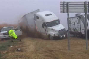 Semi-truck CrasInsane Truck Crash Nearly Wipes out Five Cops