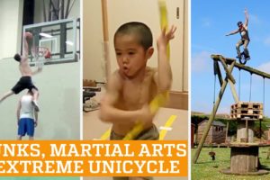 TOP FIVE: Basketball Dunks, Martial Arts & Extreme Unicycle | PEOPLE ARE AWESOME 2016