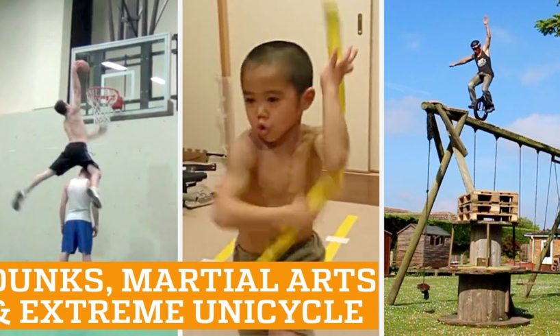 TOP FIVE: Basketball Dunks, Martial Arts & Extreme Unicycle | PEOPLE ARE AWESOME 2016