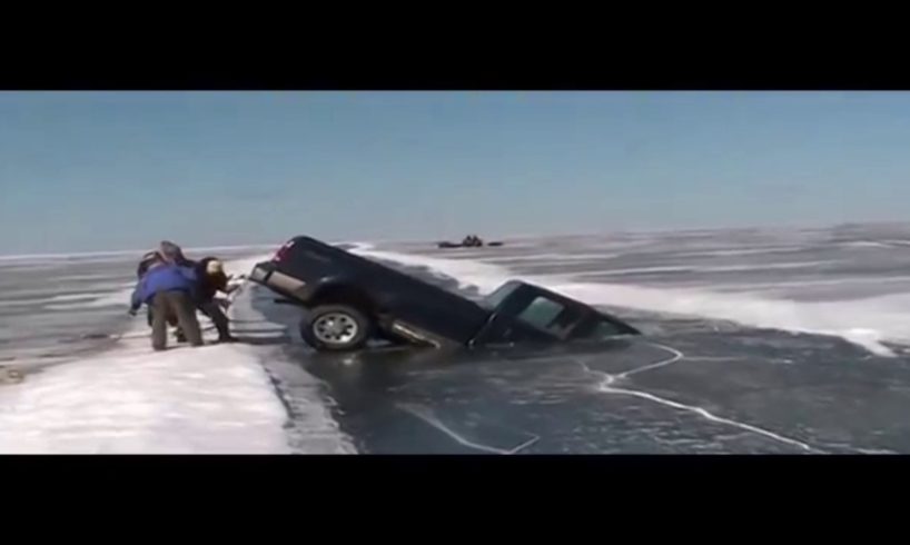 Vehicles Falling Through Ice Compilation