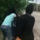 Girls fight in the street