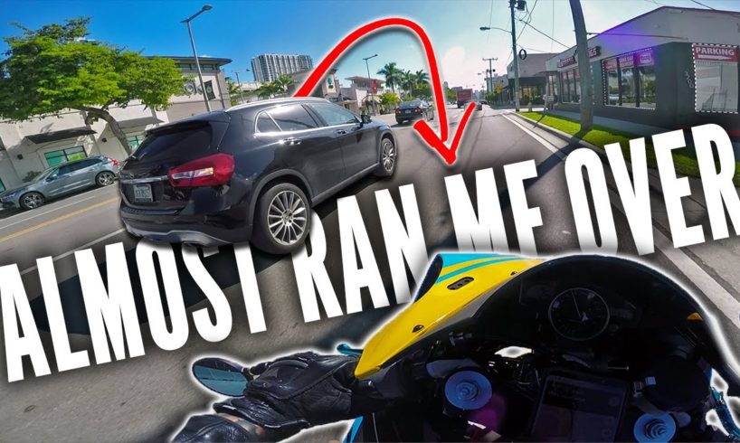 Near Collisions - Dodging Death & Bad Drivers on a Motorcycle in MIAMI - RPSTV