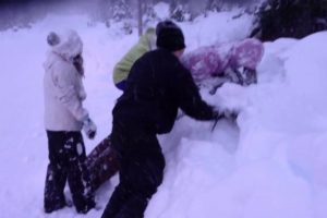 Snow fight at Mt Hood