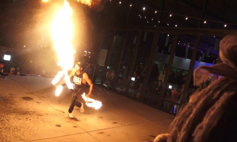 Amazing Ninja Fire Spinning Flaming Staffs and Blowing Fire! People Are Awesome