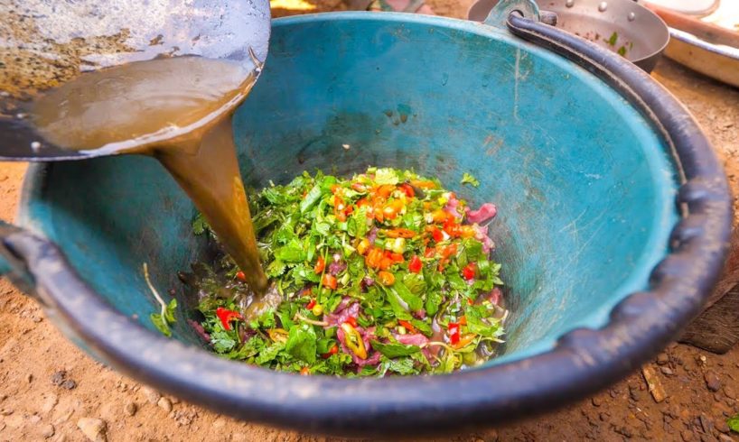 Hmong Food - AUTHENTIC BUFFALO FEAST and Community Hmong Meal in Luang Prabang, Laos!