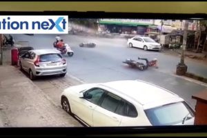 Horrific road accident: Biker gets dragged for metres, smashes into divider, dies on spot