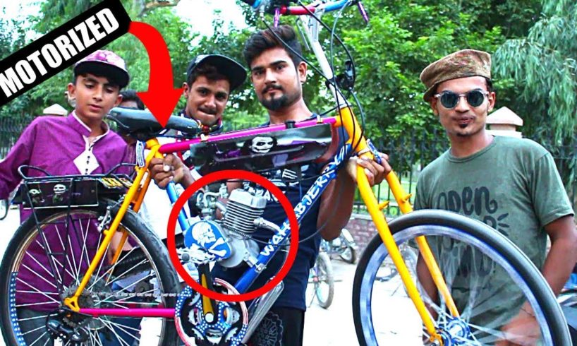 People are Awesome || Motorized bicycle || Assembled by wahab jerry || Bicycle ONE WHEELING