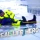 Rescue Dog was fell In Icy Water - Caught On Camera