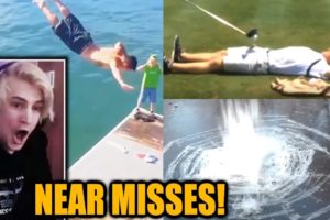 xQc Reacts to Close Calls & Near Misses Compilation | FailArmy 2016 and Fireworks Underwater!