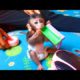 Cute baby Danny very happy playing a lot of toys with mom/ Mom looking baby so lovely