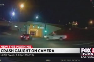 Dash camera video captures crash near Twain and Dean Martin in Las Vegas