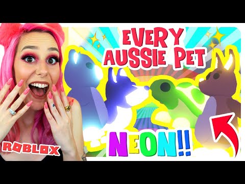 EVERY AUSSIE PET IN NEON! What Every Aussie Pet Looks Like As A Neon Pet! Adopt Me (Roblox)