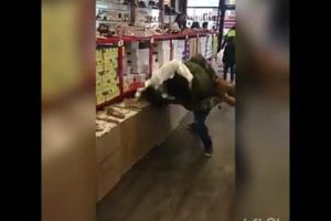 Ghetto hood fight at the store **gets heated**