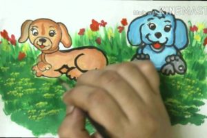 How to draw cute puppies for kids/ how to draw dog step by step coloring/simple animal drawing kids