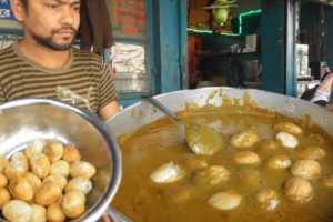It;s a Breakfast Time in Beside Indian Rail Station - Tasty Kachori & Egg Curry