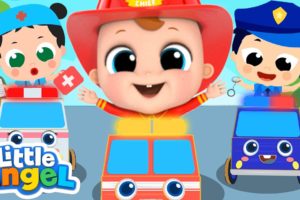 Policeman and Firefighter to the Rescue | The Job Song | Little Angel Kids Songs