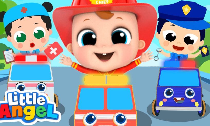 Policeman and Firefighter to the Rescue | The Job Song | Little Angel Kids Songs