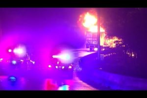 RAW: Fiery big rig crash shuts down Katy Freeway near downtown early Sunday