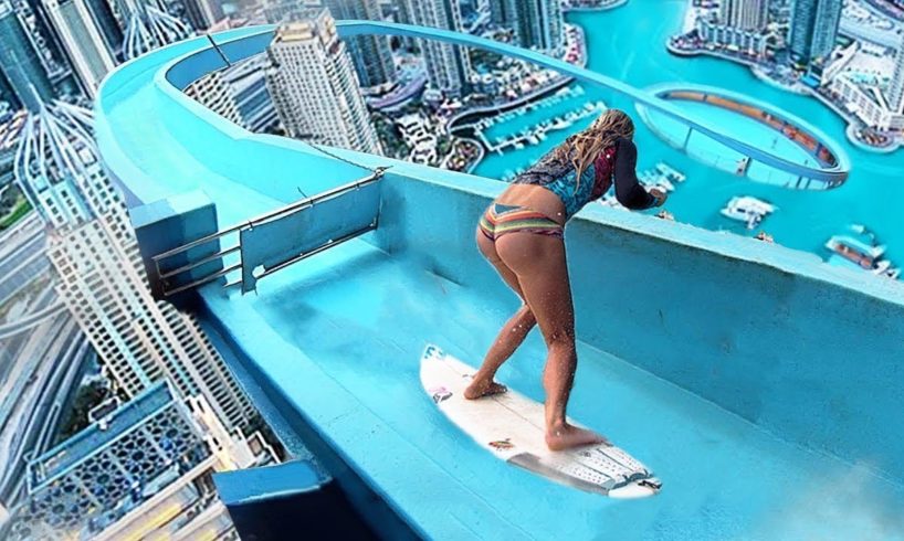 she falls off tallest waterslide, then this...