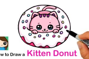 How to Draw a Kitten in a Donut Easy