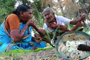 My 105 Grandma Cooking Goat Intestine Gravy Recipe | Mutton Boti Recipe | Country foods