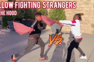 PILLOW FIGHTING STRANGERS IN PUBLIC | ATLANTA HOOD EDITION