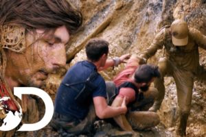 Parker Nearly Falls To His Death After A Dam Burst! | Gold Rush: Parker's Trail