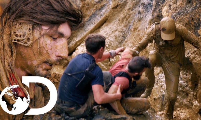 Parker Nearly Falls To His Death After A Dam Burst! | Gold Rush: Parker's Trail