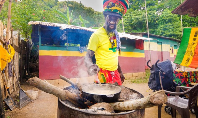 The Boss of RASTA JAMAICAN FOOD!! ?? Legendary Ras Mokko at @Ras Kitchen - Jamaica!