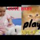 Kitten and cute baby play,cute kitten cute baby