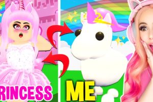 SWITCHING BODIES WITH MY UNICORN FOR A DAY IN ADOPT ME... A Roblox Story