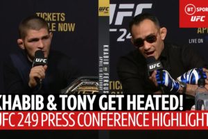 "I will eat you in street fight!" Khabib and Tony Ferguson's heated #UFC249 press conference!