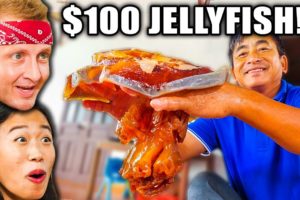 $1 Jellyfish VS $100 Jellyfish!! STRANGE SEAFOOD in Asia!!