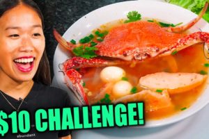 $10 Street Food Challenge in Seafood City, Vietnam!! Cheapest Crab Noodles!!