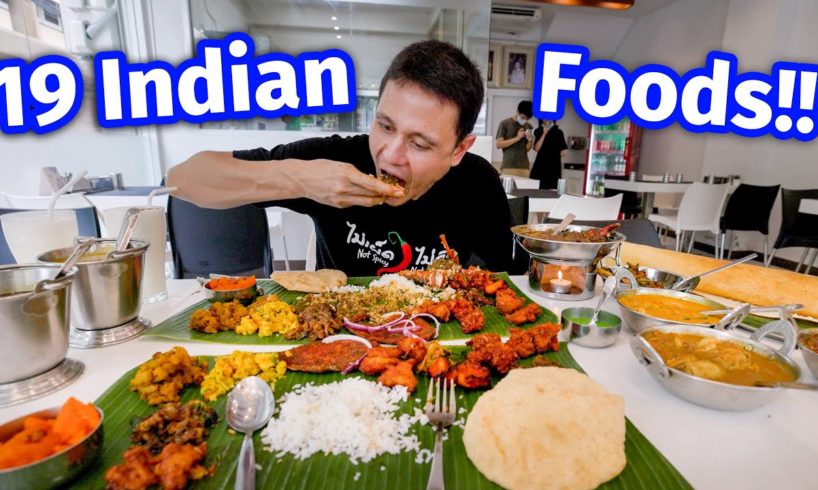 $100 South Indian Food - GIANT 19 ITEMS THALI | Chettinad (Tamil Nadu) Crab Curry!