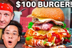 $2 Burger VS $100 Burger!! LUXURIOUS Burger Experience!!