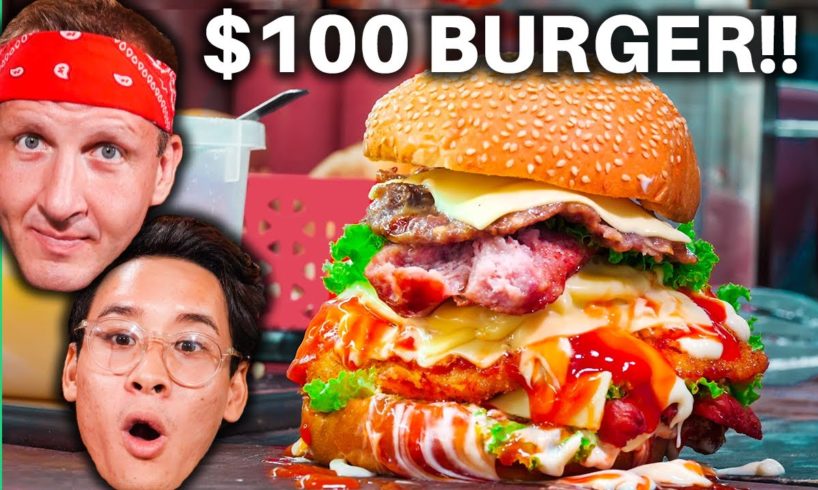 $2 Burger VS $100 Burger!! LUXURIOUS Burger Experience!!