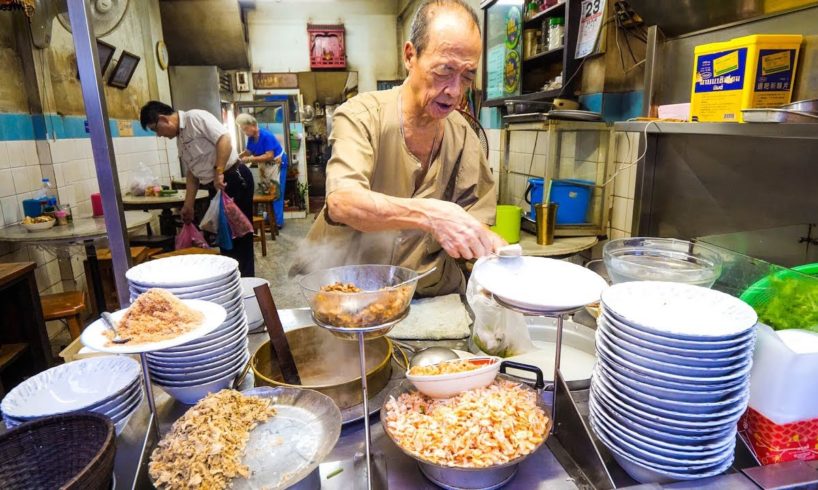 Ancient Thai Street Food - 90-Year Old Restaurant FISH RICE SOUP in Bangkok, Thailand!