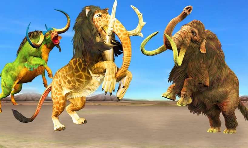 Animal Fight Club Lion Mammoth Elephant vs Cow Defeated Baku Baku Animal Fight Bulls Epic Battle