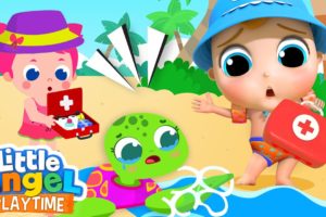 Baby John Rescues a Turtle | A Boo Boo Song & More Little Angel Songs