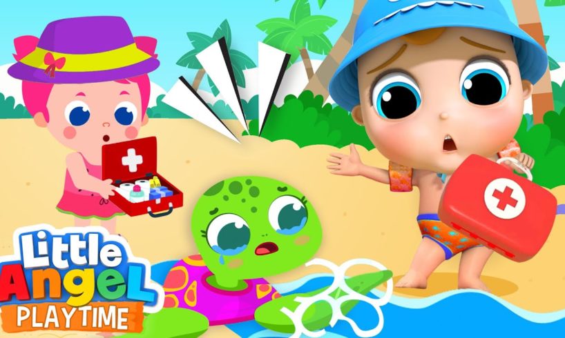 Baby John Rescues a Turtle | A Boo Boo Song & More Little Angel Songs