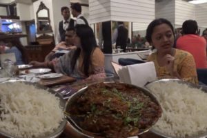 Dinner in Amritsar - Rice with Kashmiri Lamb Ghost Kadai & Amritsari Kulcha