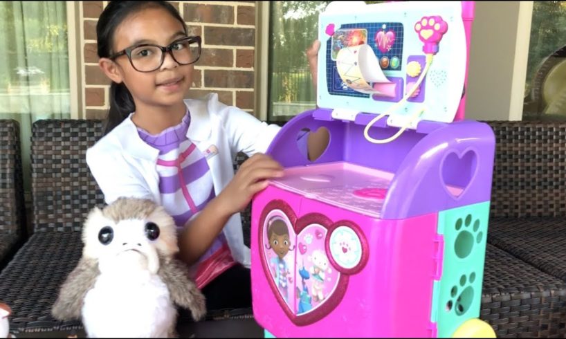 Disney Doc McStuffins Rescues Porg the Bird + NEW Rescue Pet Mobile Pretend Play | Toys Academy