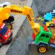 Excavator Toys Rescues Police Car Animals Truck Tayo The Little Bus Transport Trucks for Kids