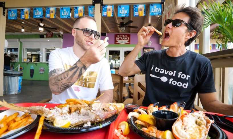Food in Florida!! ? SWEET PINK SHRIMP + Yellowtail Snapper in Key Largo, USA!