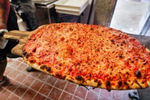 GIANT PIZZA in New Haven!! ? SALLY’S APIZZA REVIEW - Unique Tomato Pie + Special Pizza!!
