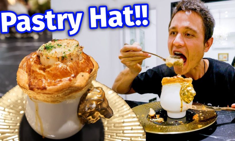Giant Scallop PASTRY HAT!! ?  27 Year Old Chef Cooks FRENCH FOOD in a Warehouse!!